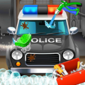 警察洗车清理 
